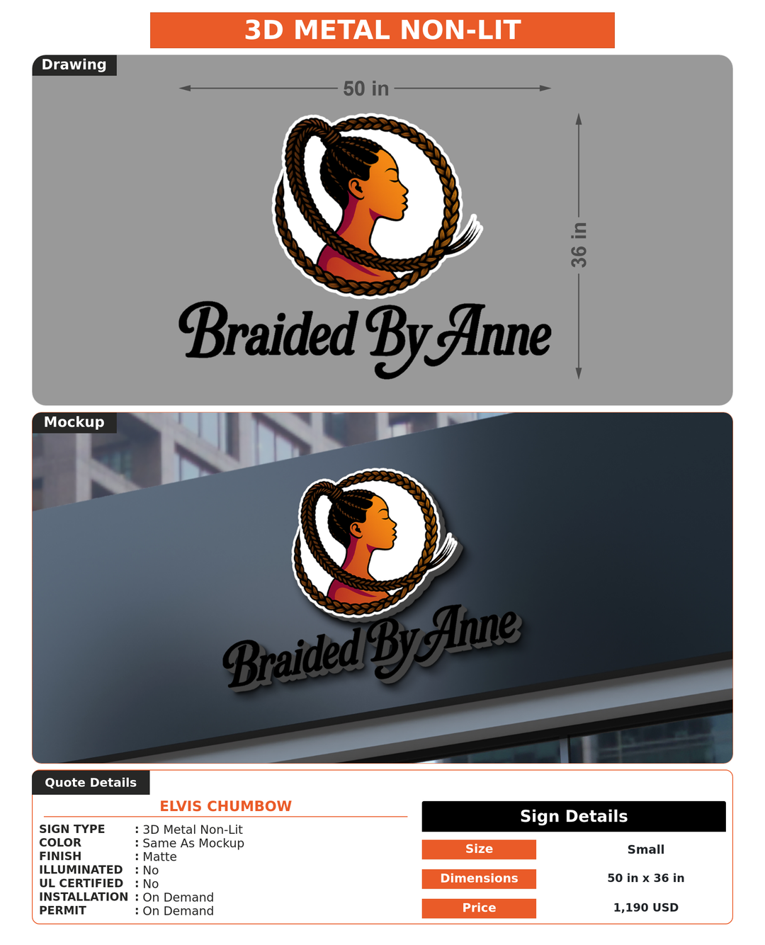 CUSTOM MOCKUP SIGN FOR Elvis Chumbow