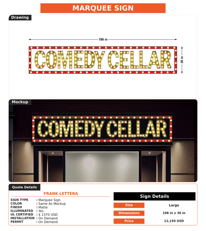 CUSTOM MOCKUP SIGN FOR Frank Lettera