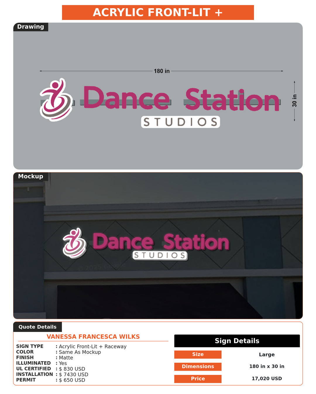CUSTOM MOCKUP SIGN FOR Vanessa Francesca Wilks