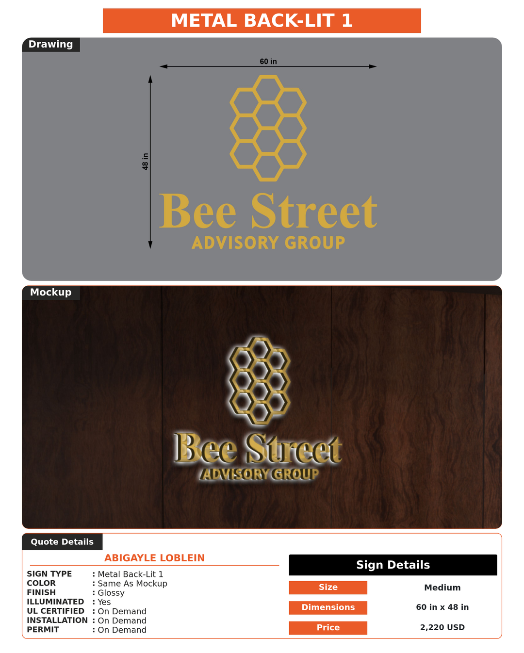 CUSTOM MOCKUP SIGN FOR Abigayle Loblein