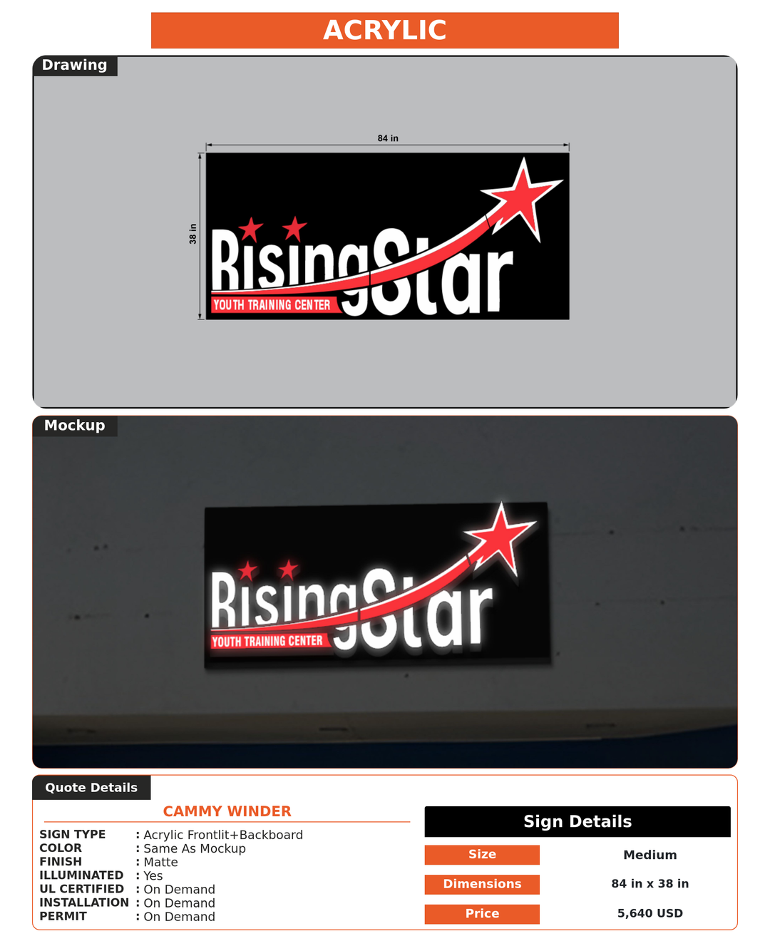CUSTOM MOCKUP SIGN FOR Cammy Winder