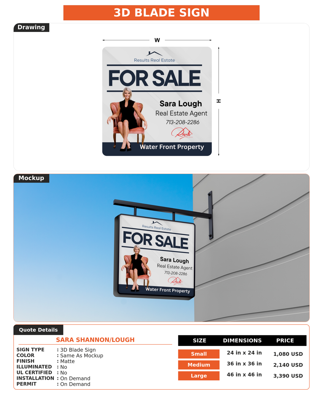 CUSTOM MOCKUP SIGN FOR Sara Shannon/Lough