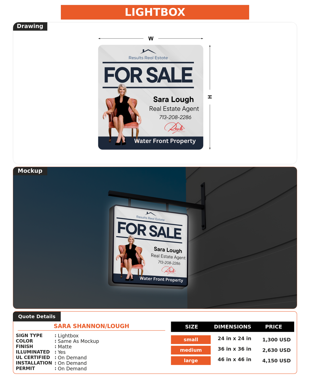 CUSTOM MOCKUP SIGN FOR Sara Shannon/Lough