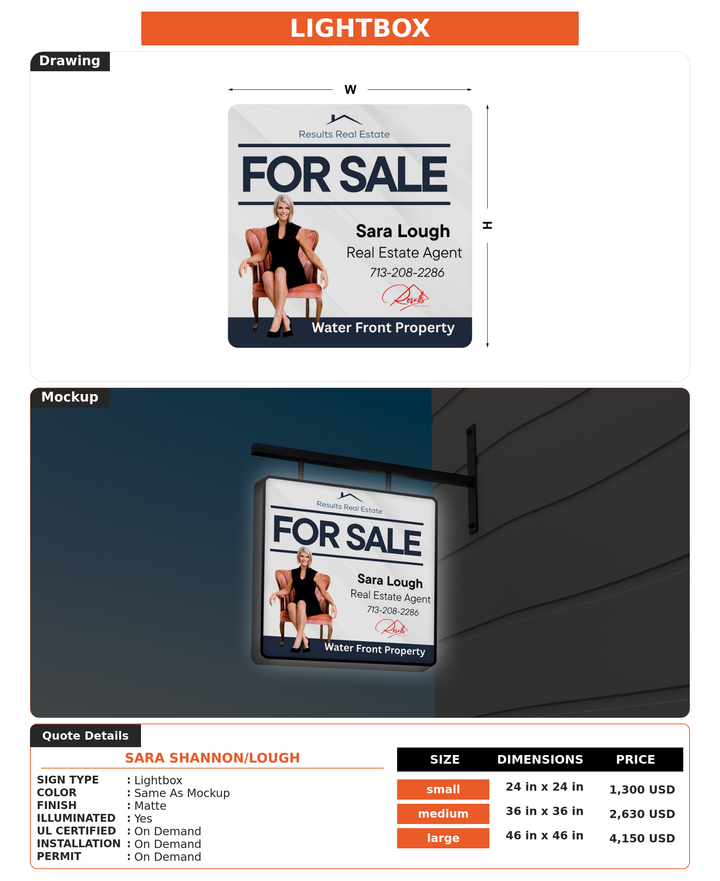 CUSTOM MOCKUP SIGN FOR Sara Shannon/Lough