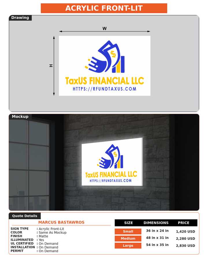 CUSTOM MOCKUP SIGN FOR Marcus Bastawros