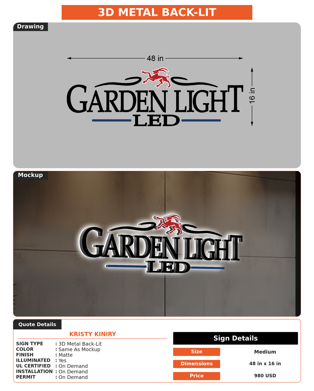 CUSTOM MOCKUP SIGN FOR Kristy Kiniry