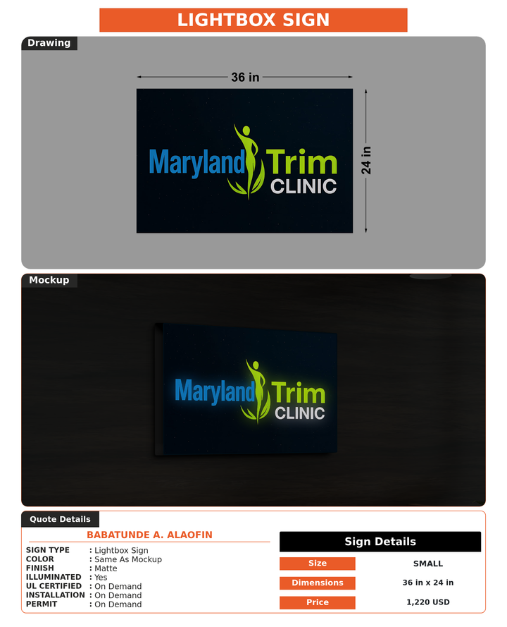 CUSTOM MOCKUP SIGN FOR Babatunde A. Alaofin