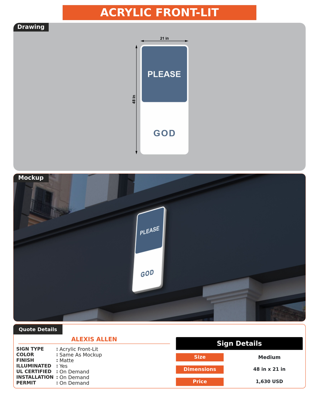 CUSTOM MOCKUP SIGN FOR alexis allen