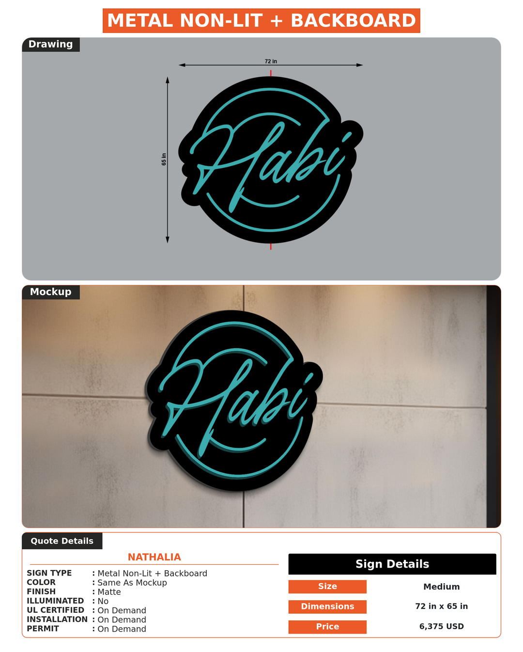 CUSTOM MOCKUP SIGN FOR Nathalia