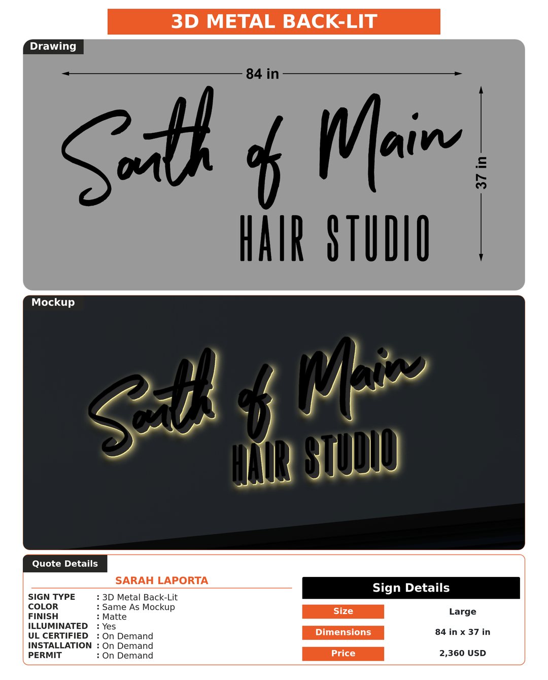 CUSTOM MOCKUP SIGN FOR Sarah LaPorta