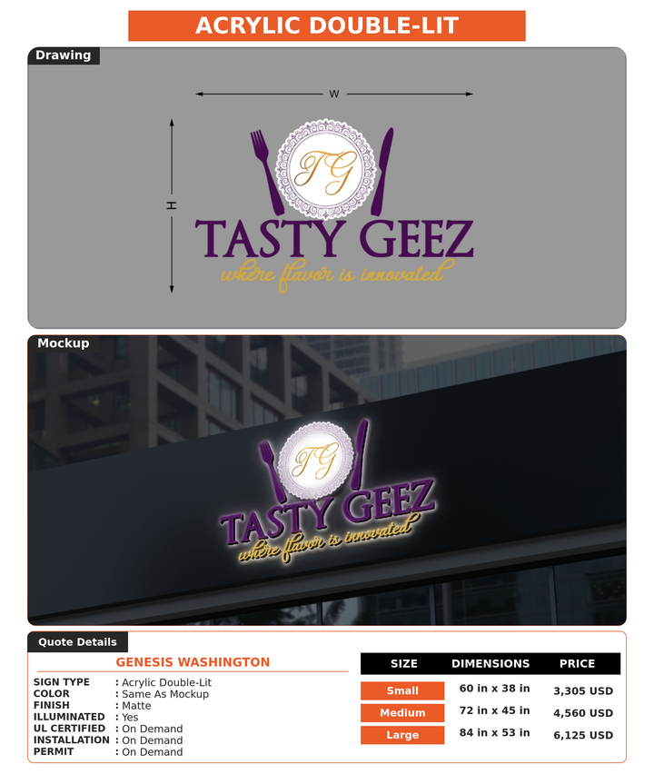 CUSTOM MOCKUP SIGN FOR Genesis Washington