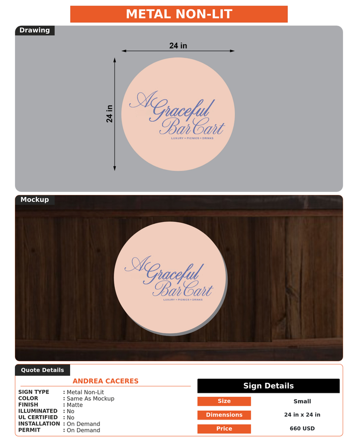 CUSTOM MOCKUP SIGN FOR Andrea Caceres