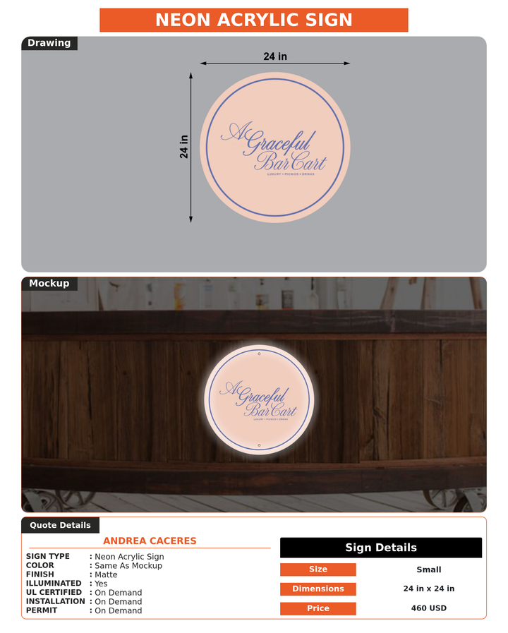 CUSTOM MOCKUP SIGN FOR Andrea Caceres