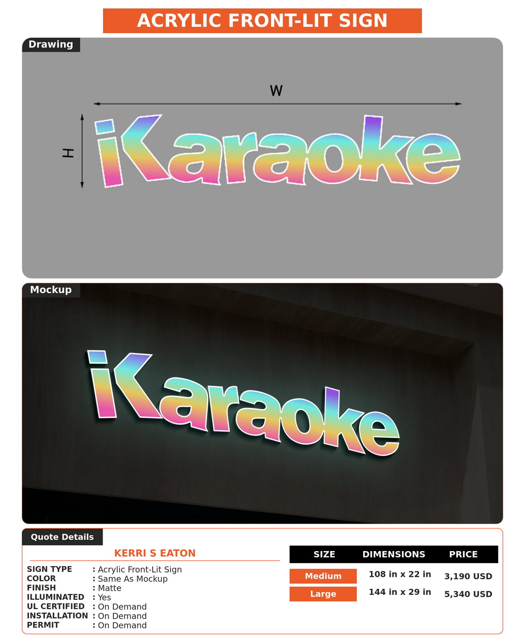 CUSTOM MOCKUP SIGN FOR Kerri S Eaton