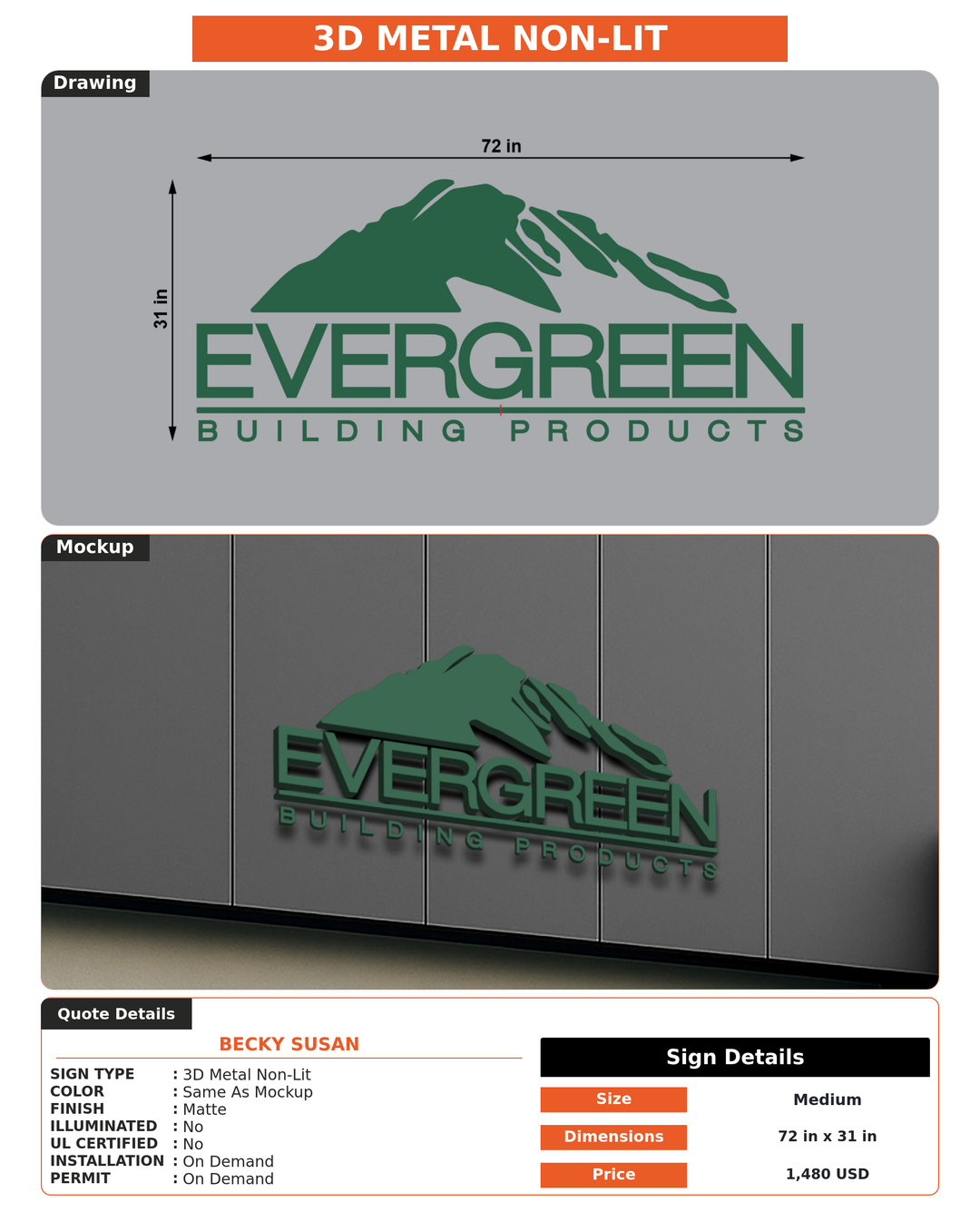CUSTOM MOCKUP SIGN FOR Becky Susan