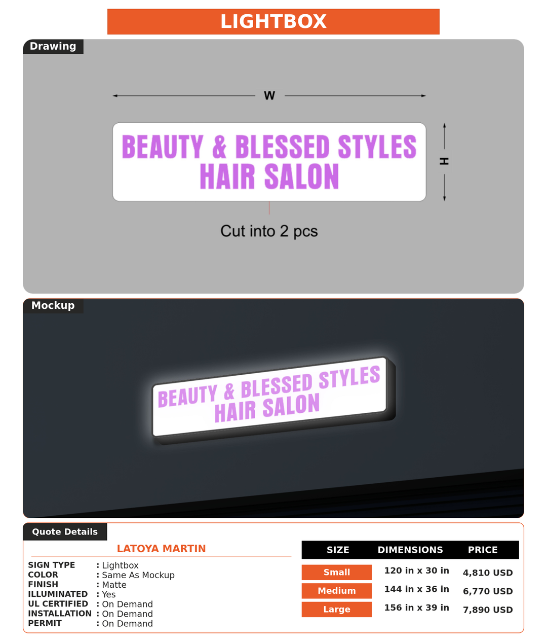 CUSTOM MOCKUP SIGN FOR Latoya Martin