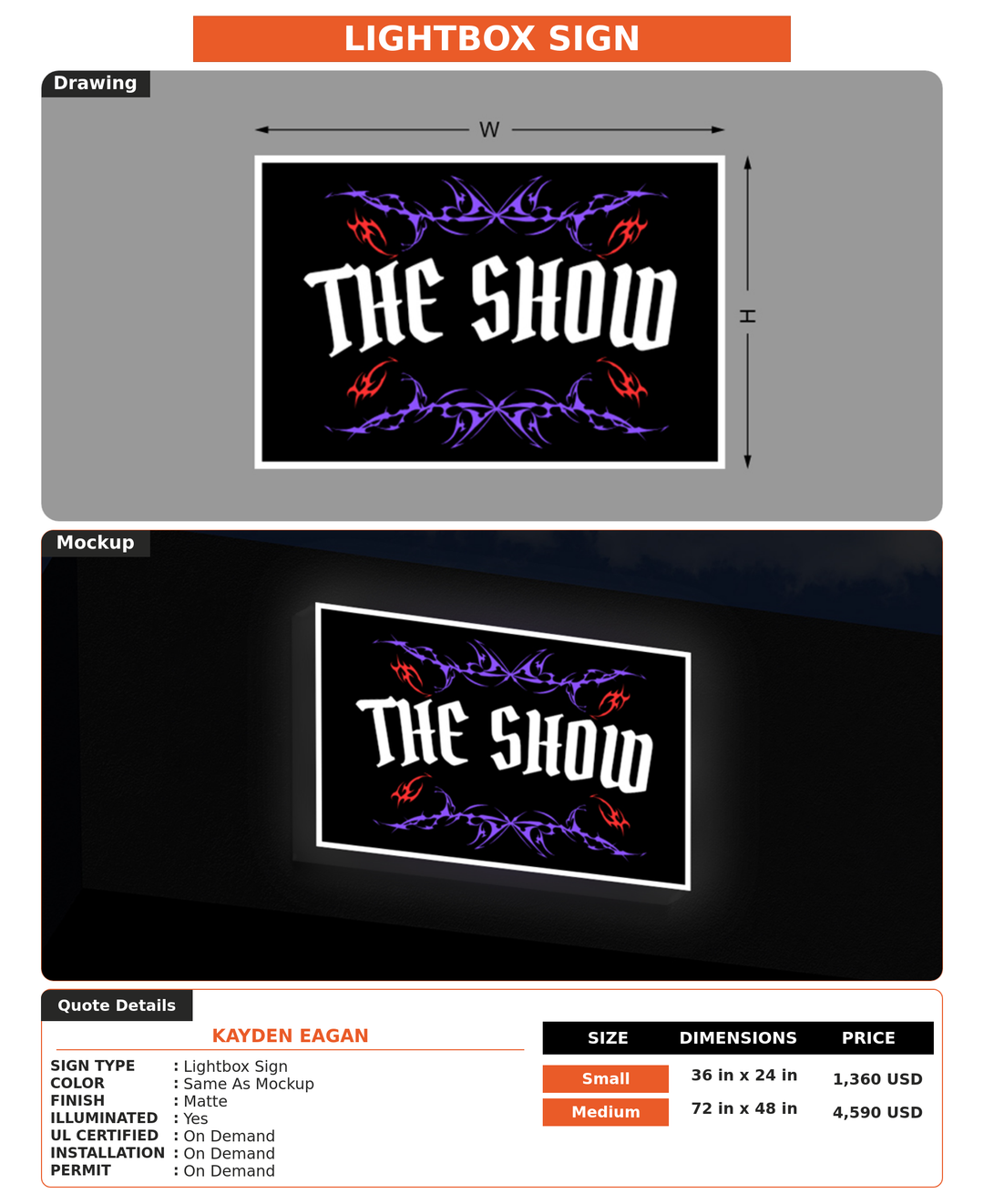 CUSTOM MOCKUP SIGN FOR Kayden Eagan