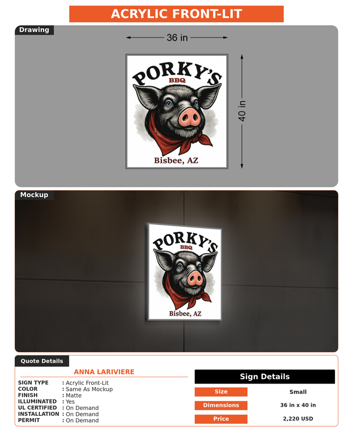 CUSTOM MOCKUP SIGN FOR Anna Lariviere