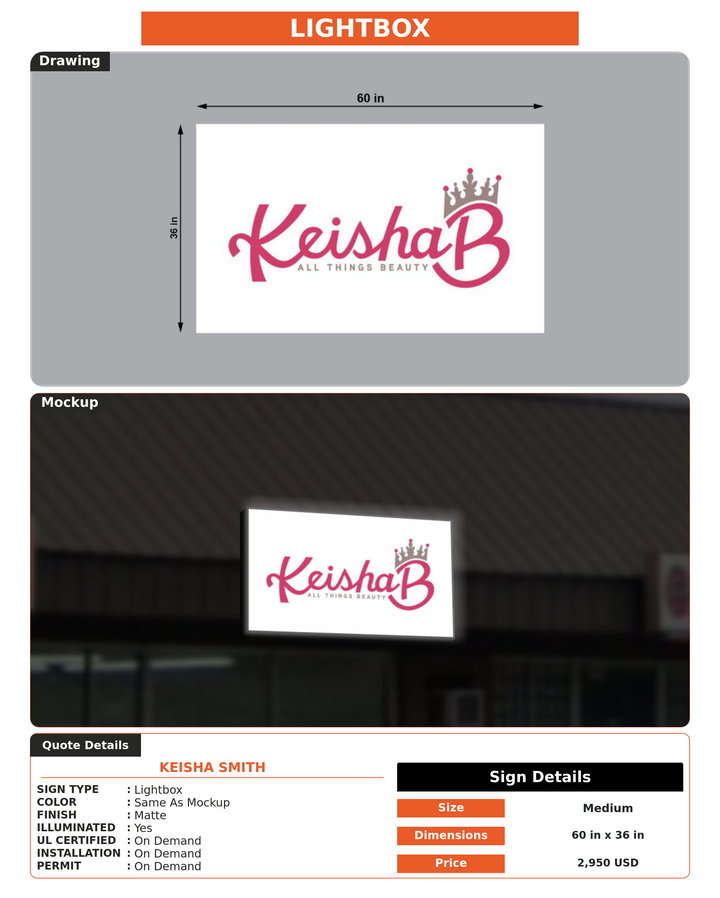CUSTOM MOCKUP SIGN FOR Keisha Smith