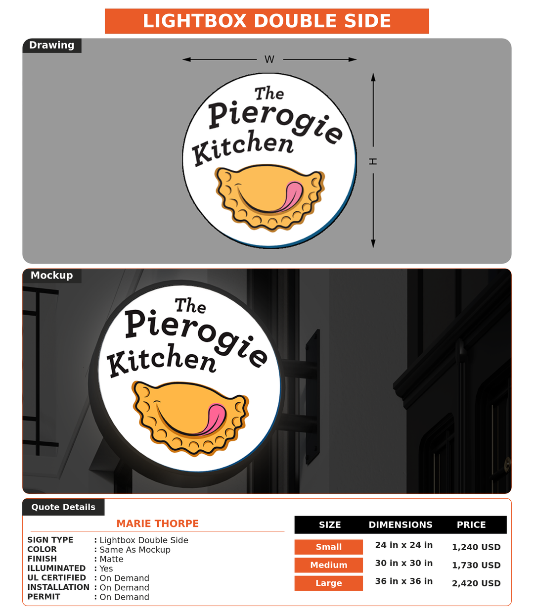 CUSTOM MOCKUP SIGN FOR Marie Thorpe