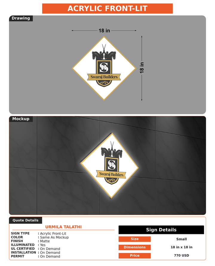 CUSTOM MOCKUP SIGN FOR urmila talathi