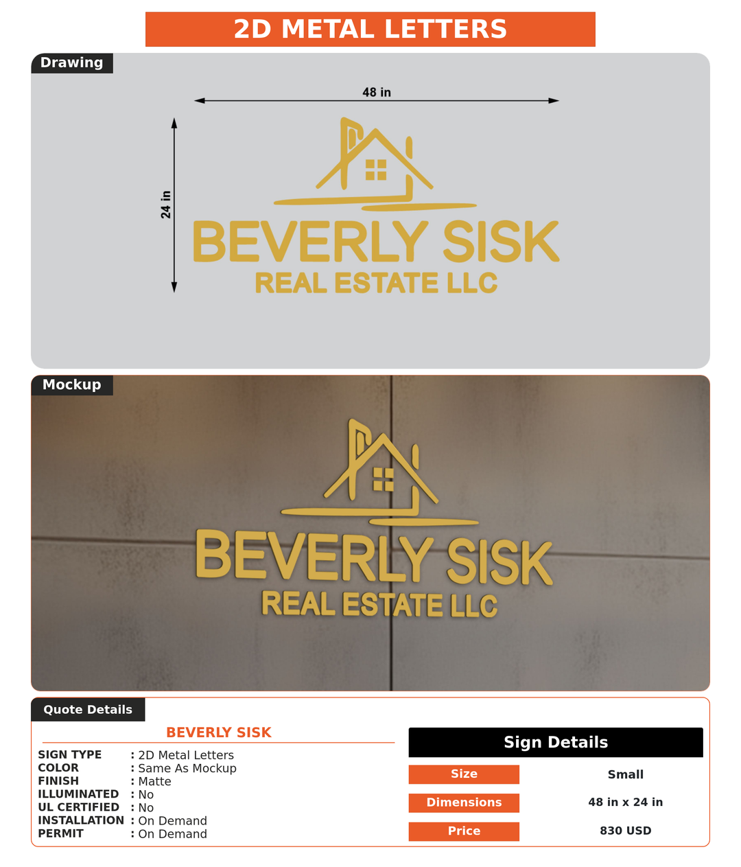 CUSTOM MOCKUP SIGN FOR Beverly Sisk