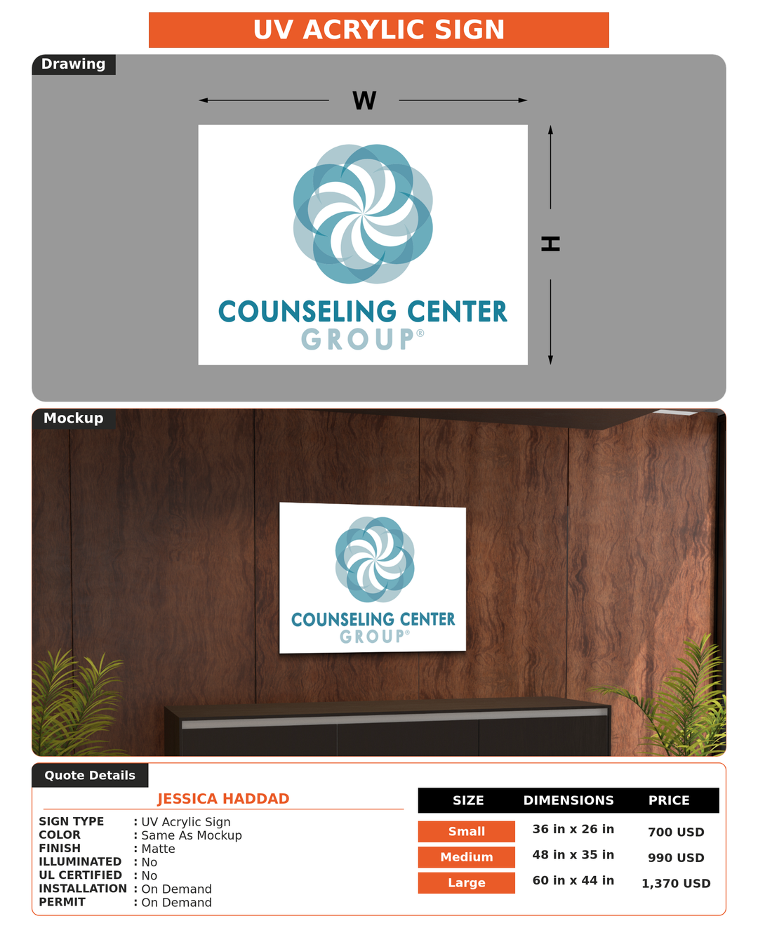 CUSTOM MOCKUP SIGN FOR Jessica Haddad