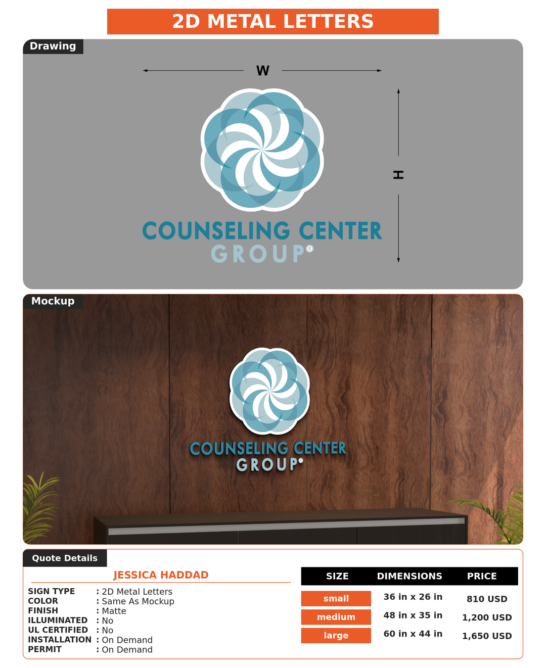 CUSTOM MOCKUP SIGN FOR Jessica Haddad
