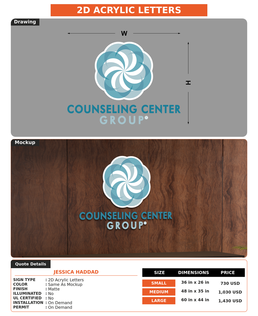 CUSTOM MOCKUP SIGN FOR Jessica Haddad