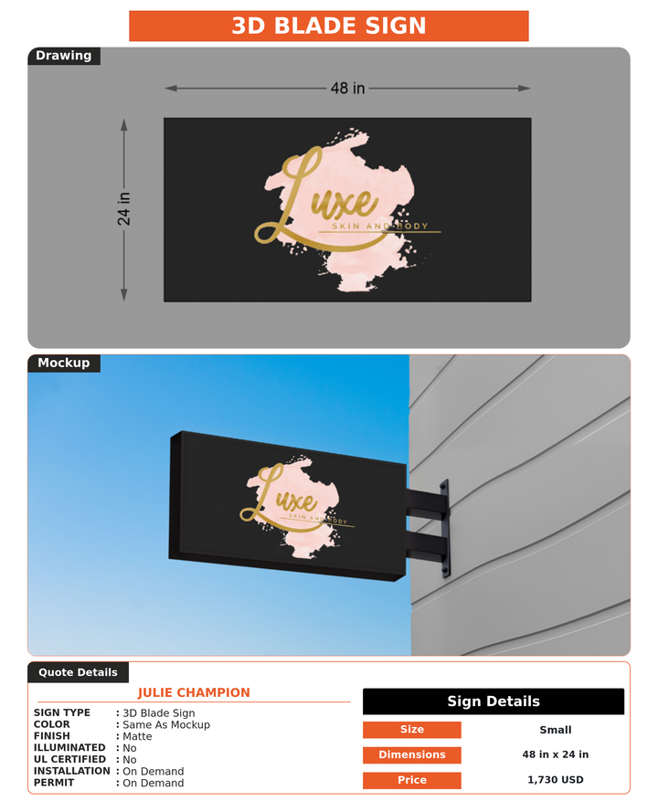 CUSTOM MOCKUP SIGN FOR Julie Champion