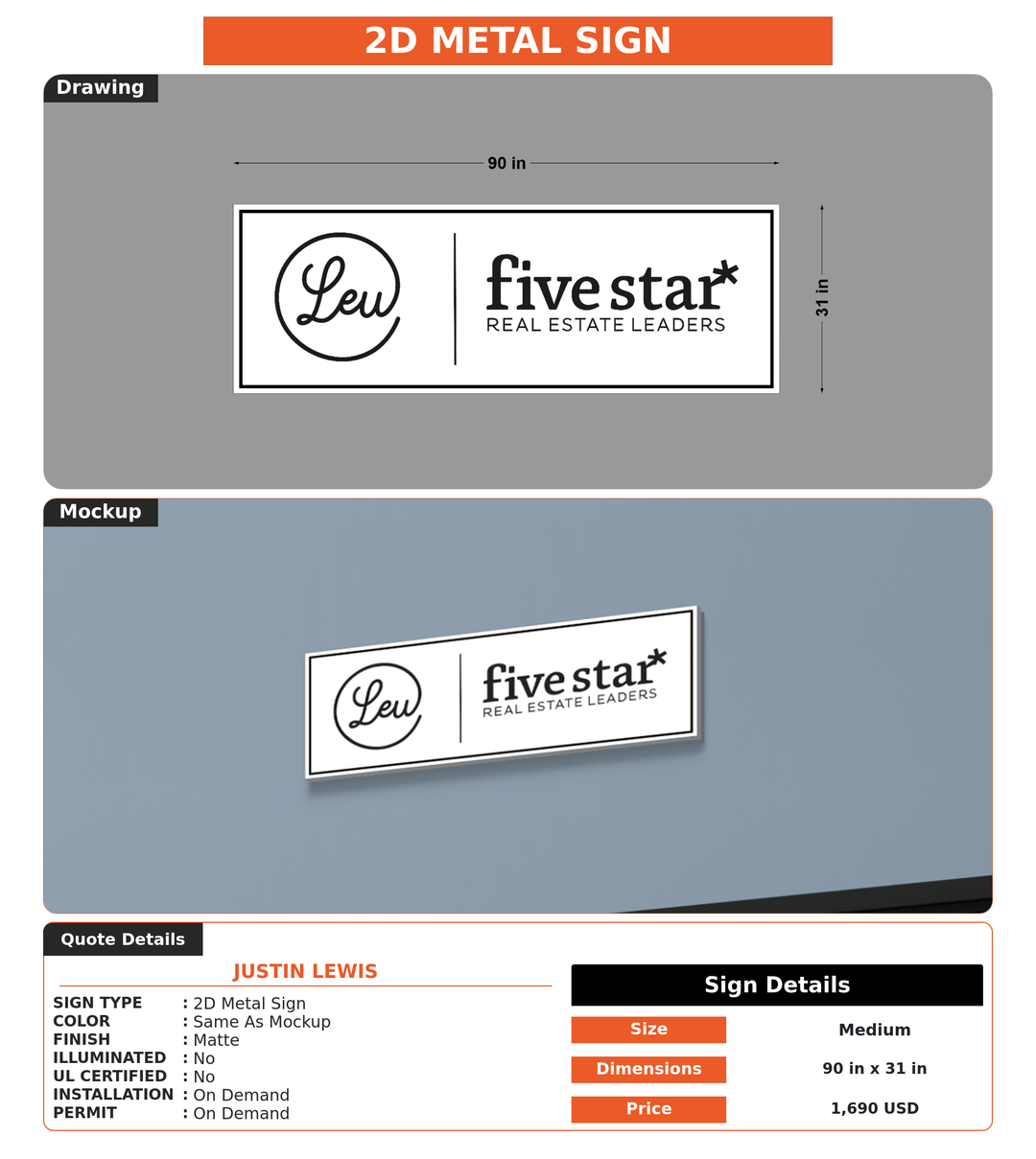 CUSTOM MOCKUP SIGN FOR Justin Lewis