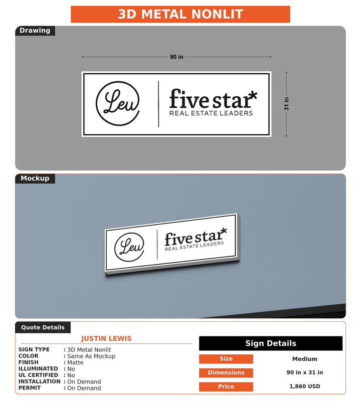 CUSTOM MOCKUP SIGN FOR Justin Lewis
