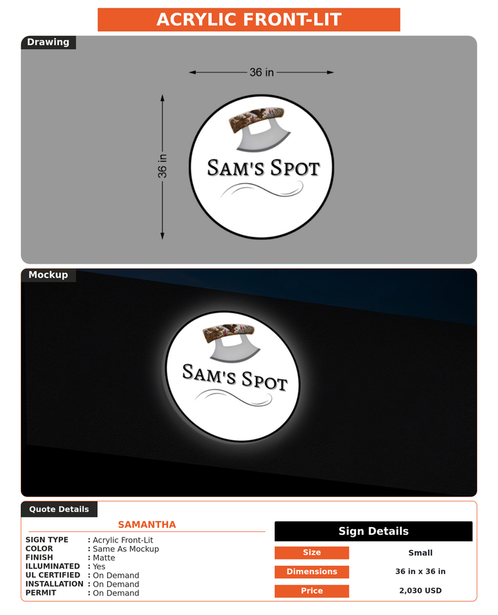 CUSTOM MOCKUP SIGN FOR Samantha