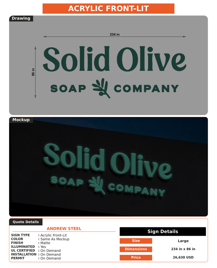 CUSTOM MOCKUP SIGN FOR Andrew Steel