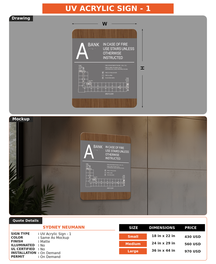 CUSTOM MOCKUP SIGN FOR Sydney Neumann