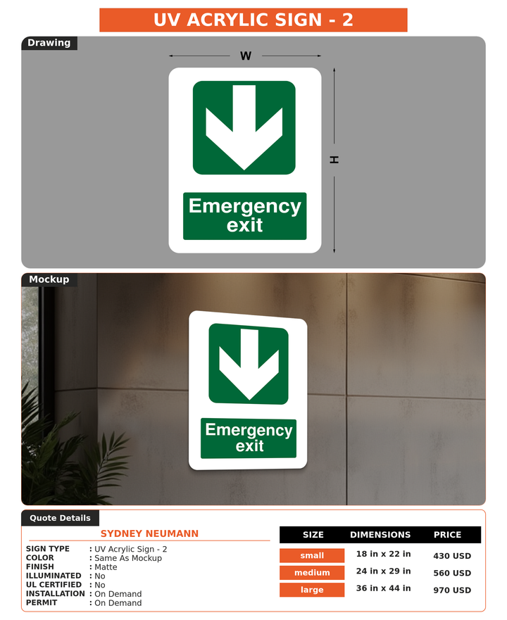 CUSTOM MOCKUP SIGN FOR Sydney Neumann