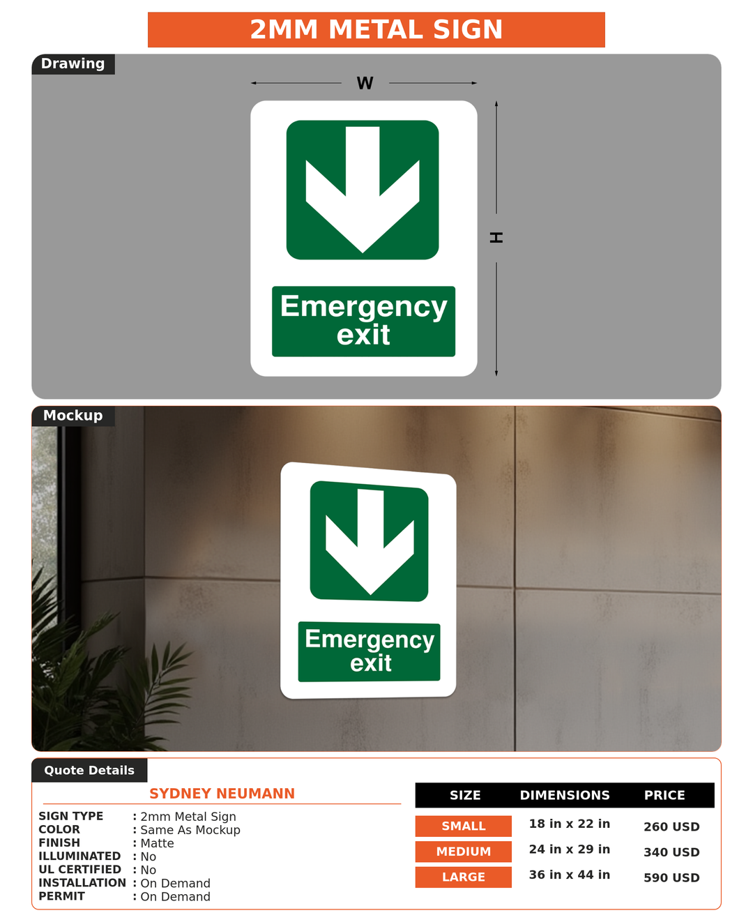 CUSTOM MOCKUP SIGN FOR Sydney Neumann