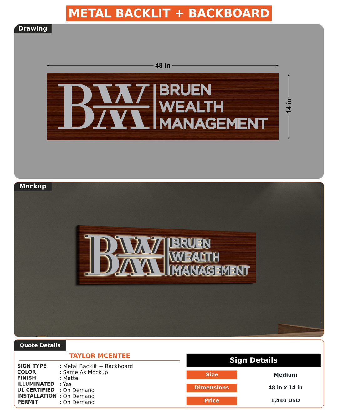 CUSTOM MOCKUP SIGN FOR Taylor McEntee