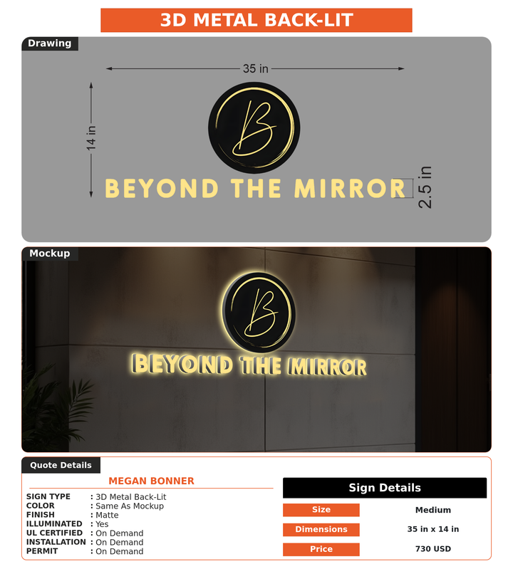 CUSTOM MOCKUP SIGN FOR Megan Bonner
