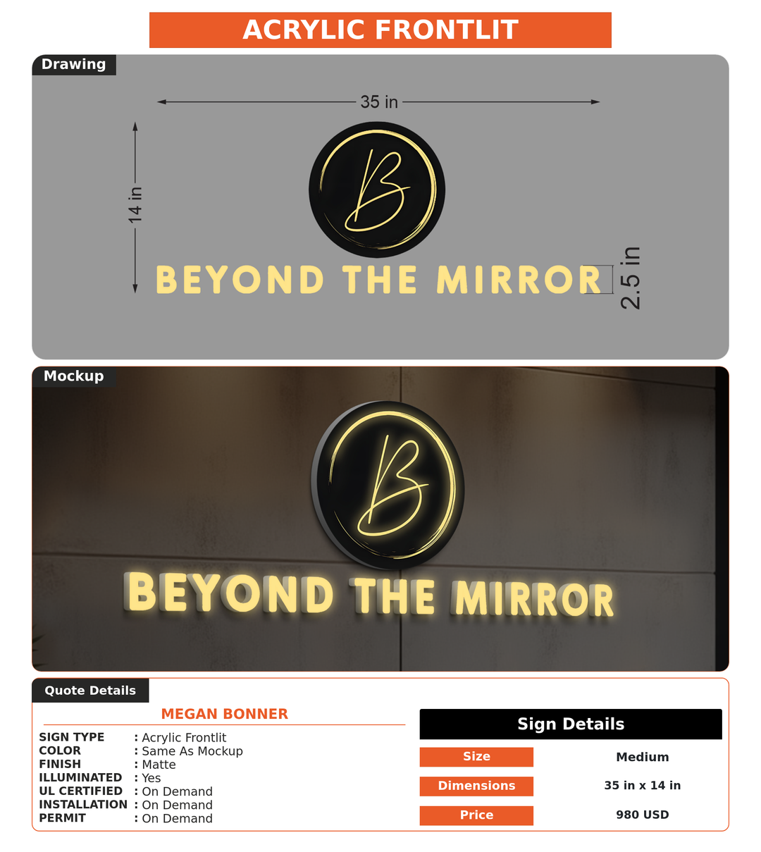 CUSTOM MOCKUP SIGN FOR Megan Bonner