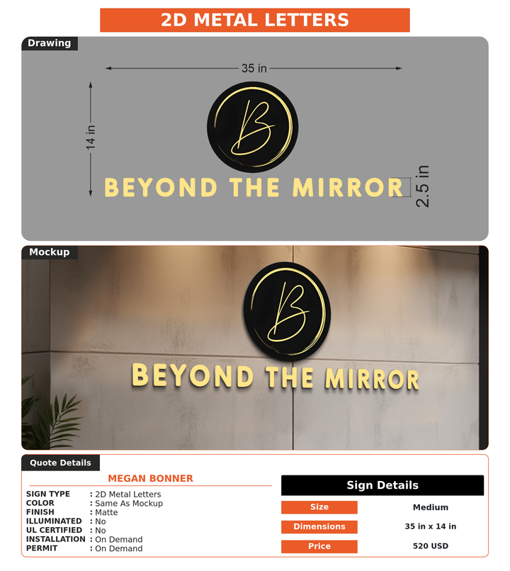 CUSTOM MOCKUP SIGN FOR Megan Bonner