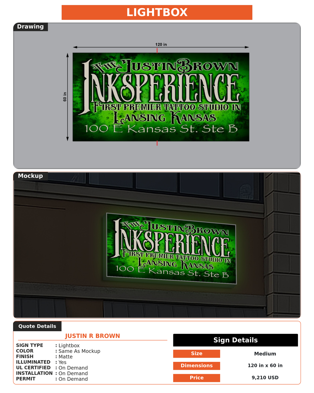 CUSTOM MOCKUP SIGN FOR Justin R Brown