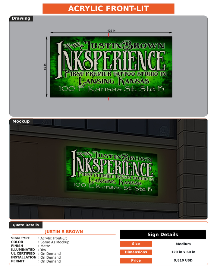 CUSTOM MOCKUP SIGN FOR Justin R Brown