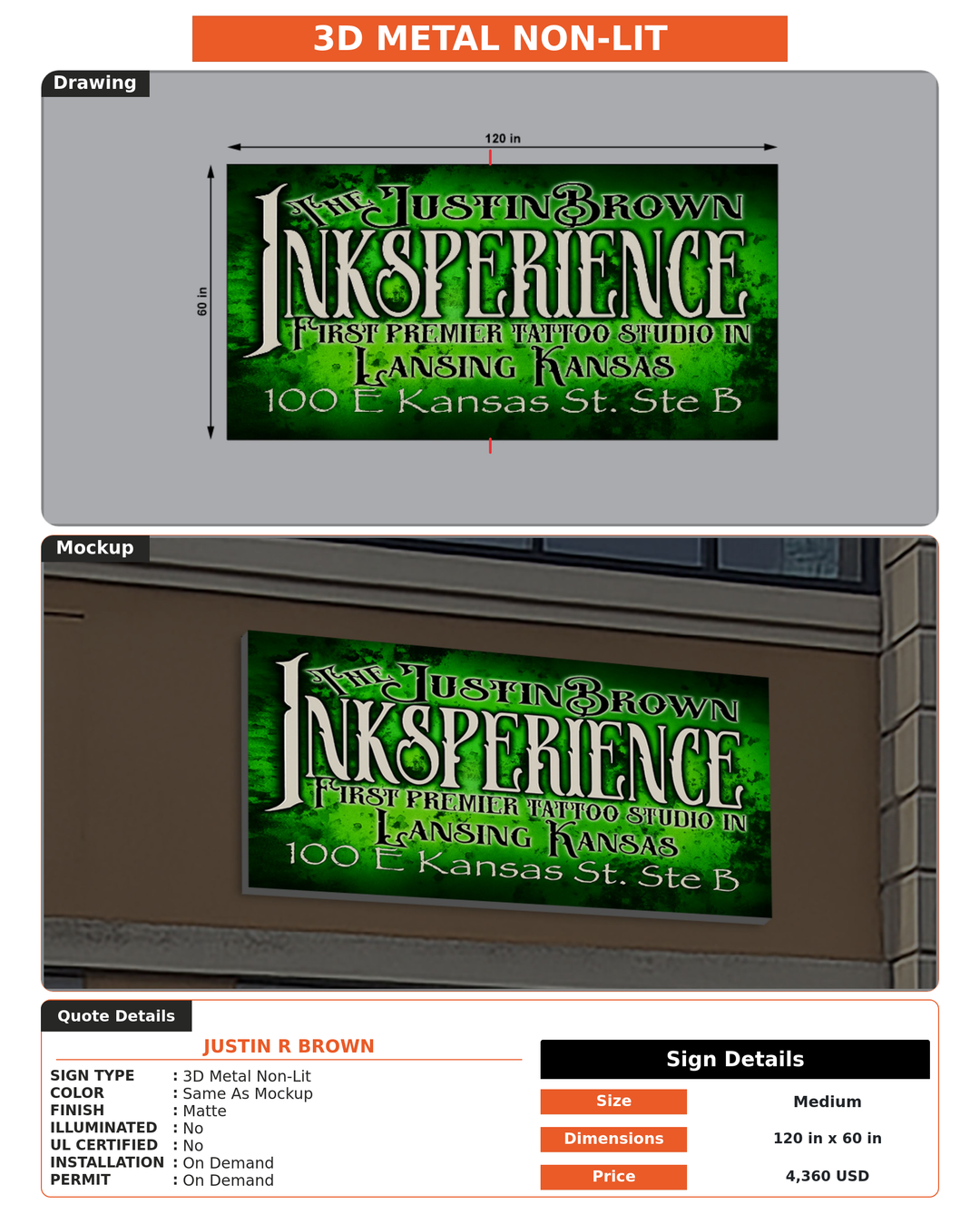 CUSTOM MOCKUP SIGN FOR Justin R Brown