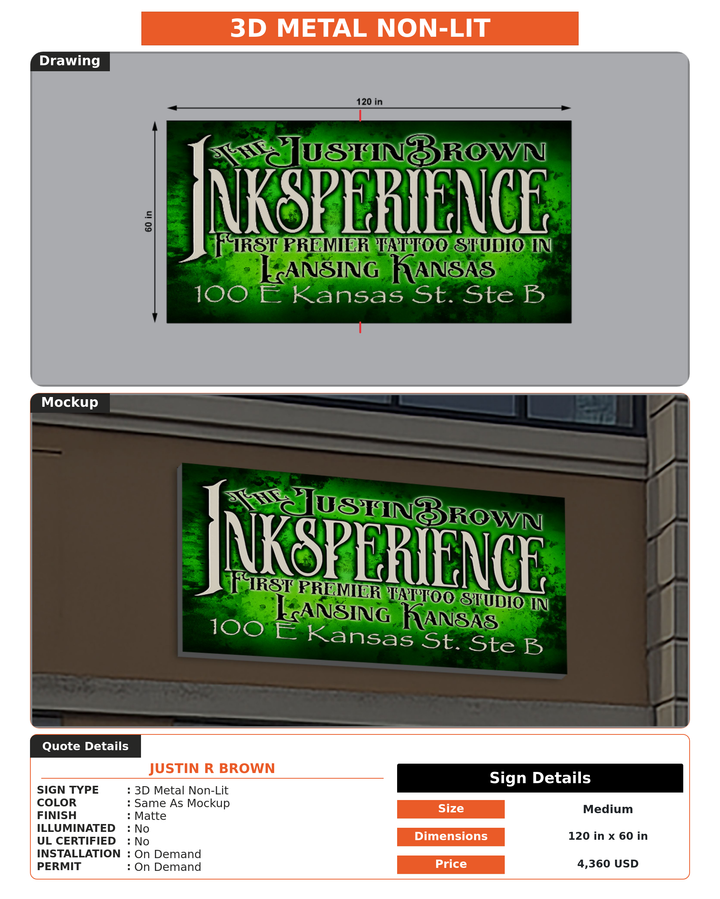 CUSTOM MOCKUP SIGN FOR Justin R Brown