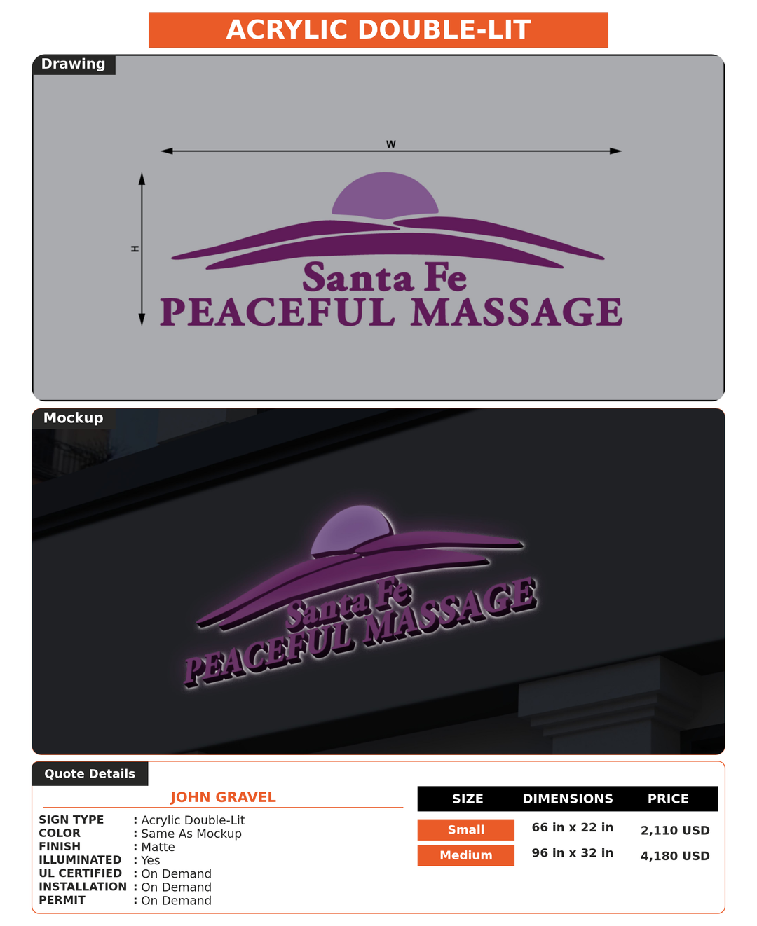 CUSTOM MOCKUP SIGN FOR John Gravel