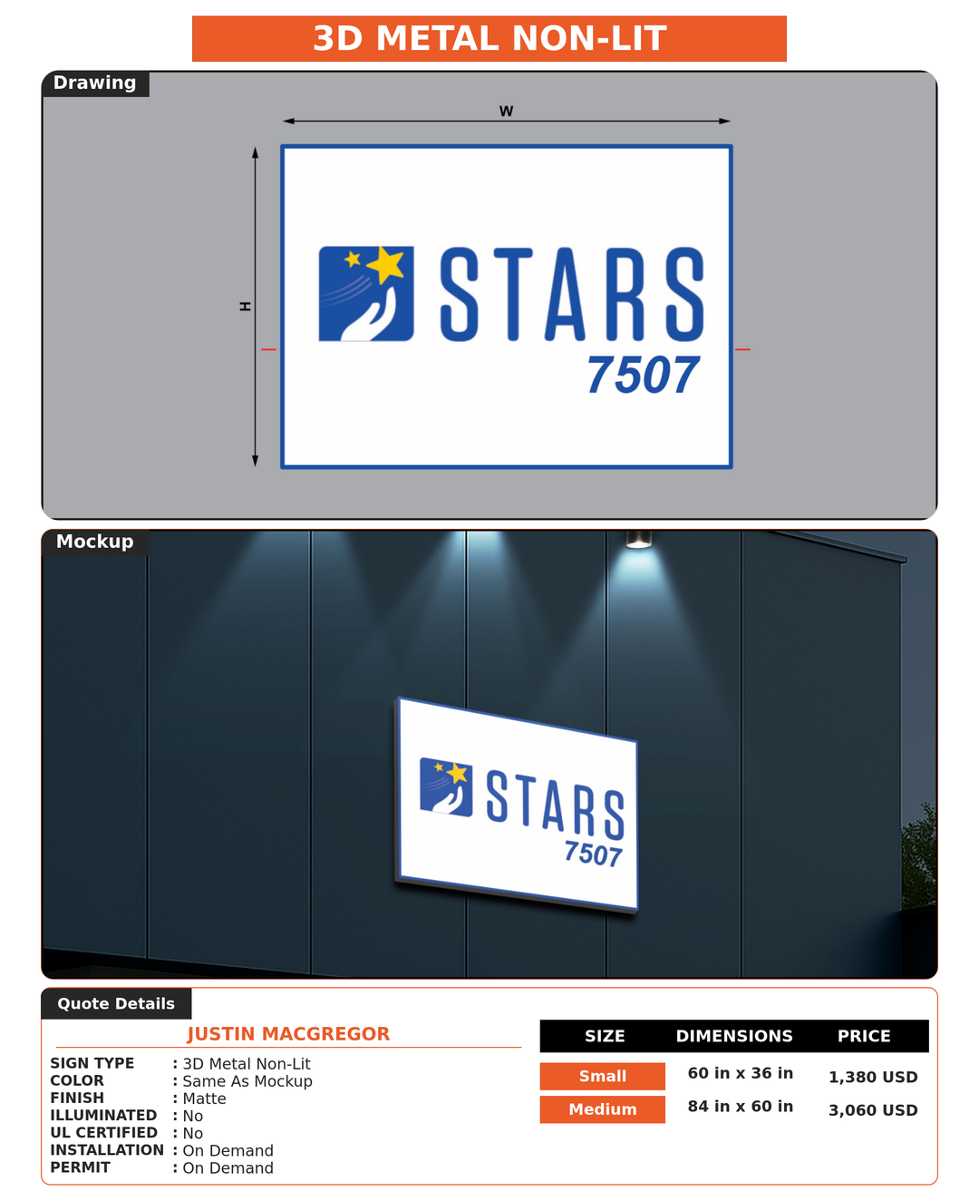 CUSTOM MOCKUP SIGN FOR Justin MacGregor