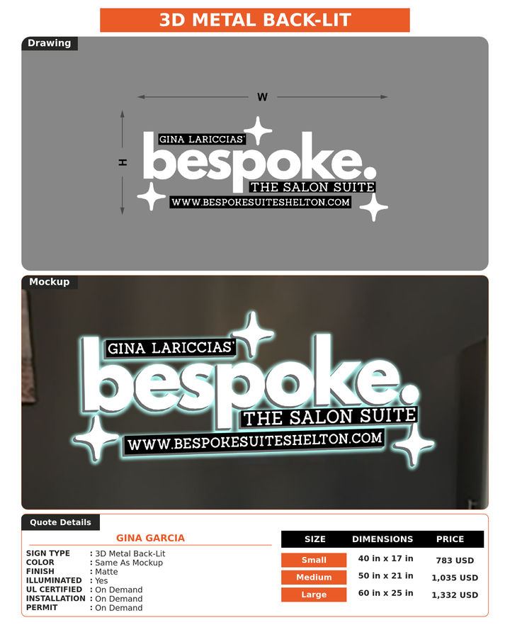 CUSTOM MOCKUP SIGN FOR GINA GARCIA