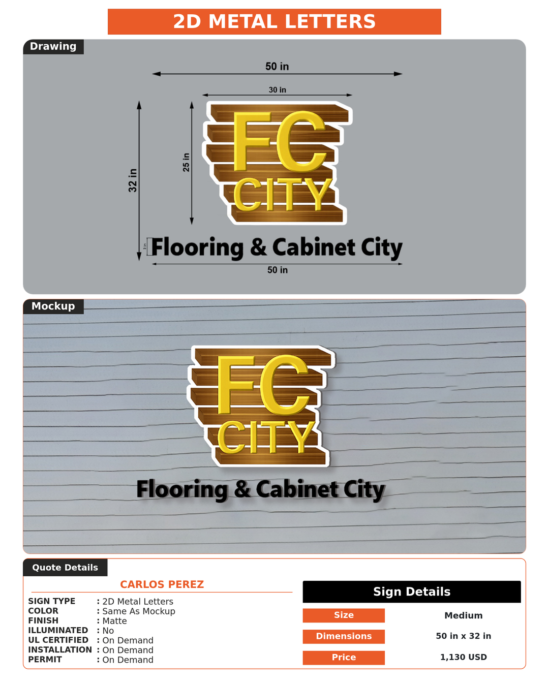 CUSTOM MOCKUP SIGN FOR CARLOS PEREZ