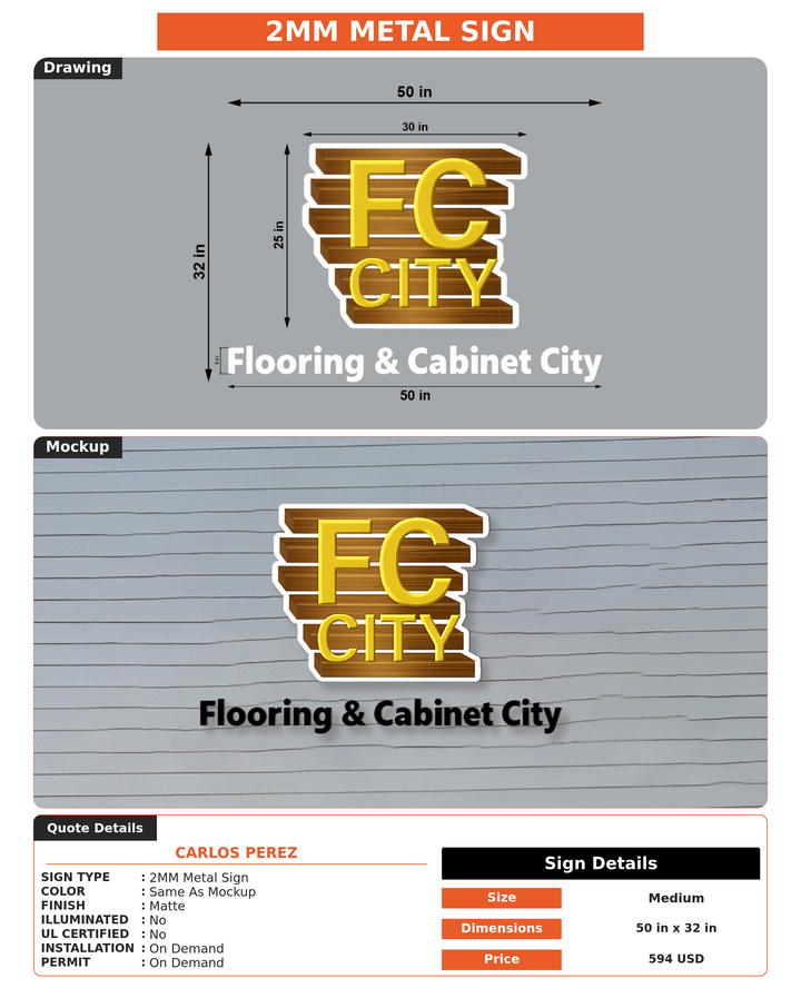 CUSTOM MOCKUP SIGN FOR CARLOS PEREZ